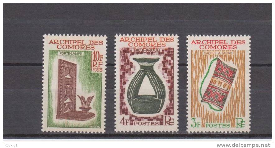 Comores YT 29/31 ** : Artisanat - 1963 - Unused Stamps