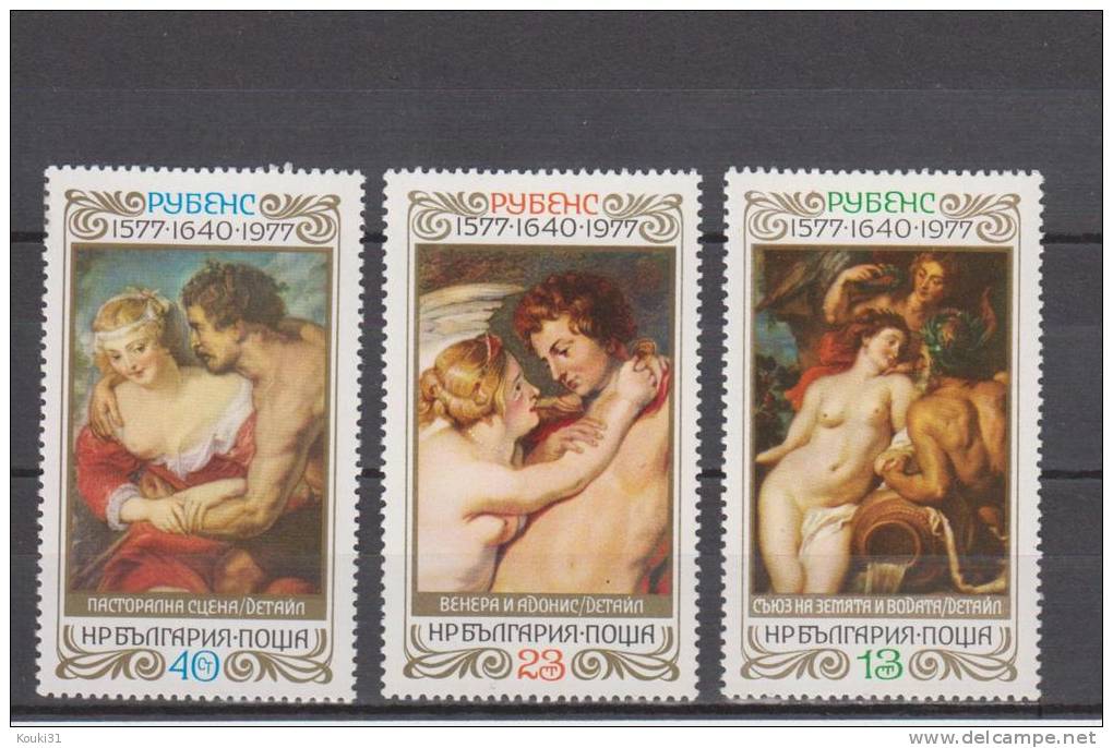 Bulgarie YT 2336/8 ** : Rubens - 1977 - Desnudos