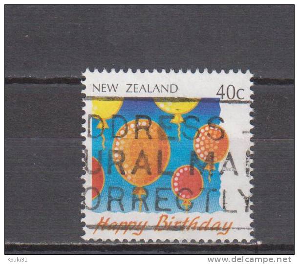 Nouvelle-Zélande YT 1111 Obl : Joyeux Anniversaire , Ballons De Baudruche - 1991 - Gebraucht
