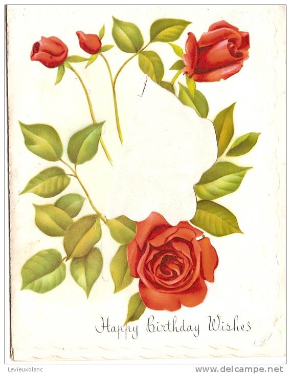 Carte De Voeux/Anniversaire/"Happy Birthday Whishes"/Bouquet De Roses/England/vers 1930         CVE20 - Autres & Non Classés