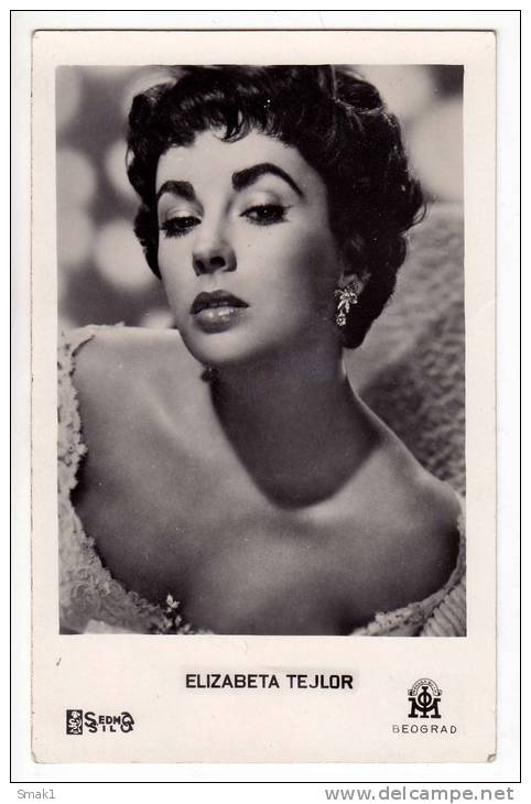 ACTRESS ELISABETH TAYLOR SEDMO SILO BEOGRAD OLD POSTCARD - Actores