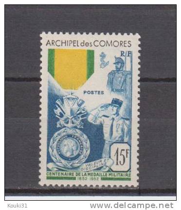 Comores YT 12 * : Médaille Militaire - 1952 - Unused Stamps