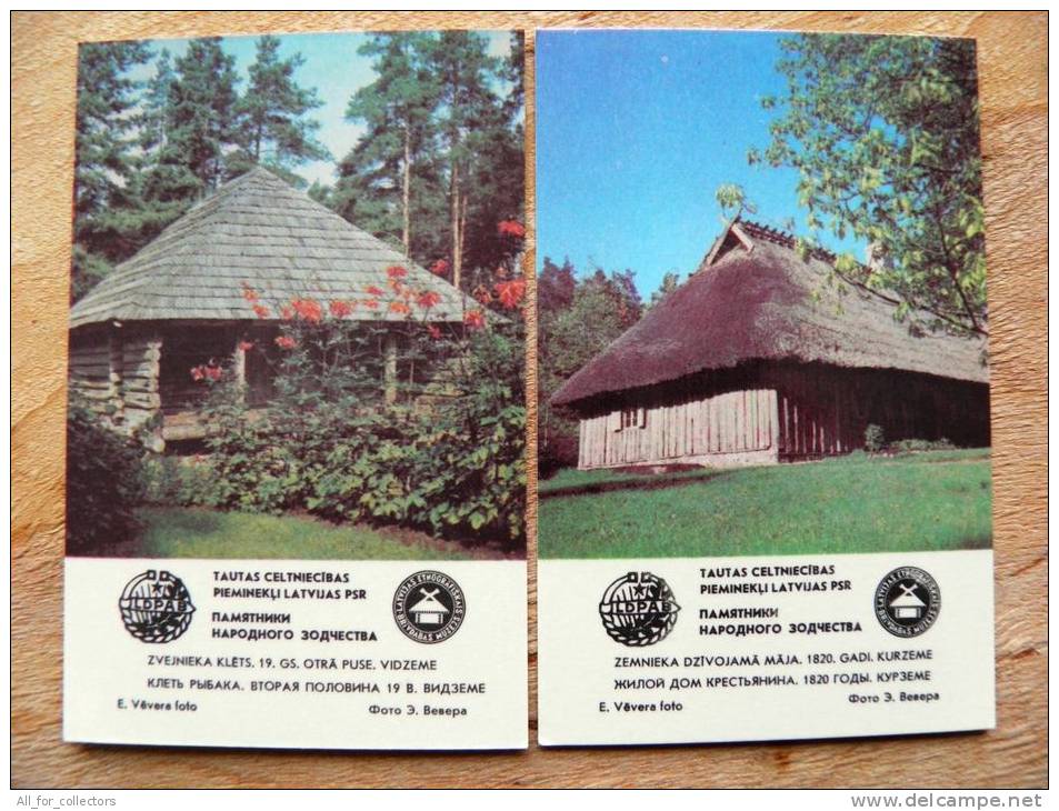 2 Different Small Calendar From USSR Latvia1983,  Ethnographic Museums - Petit Format : 1971-80