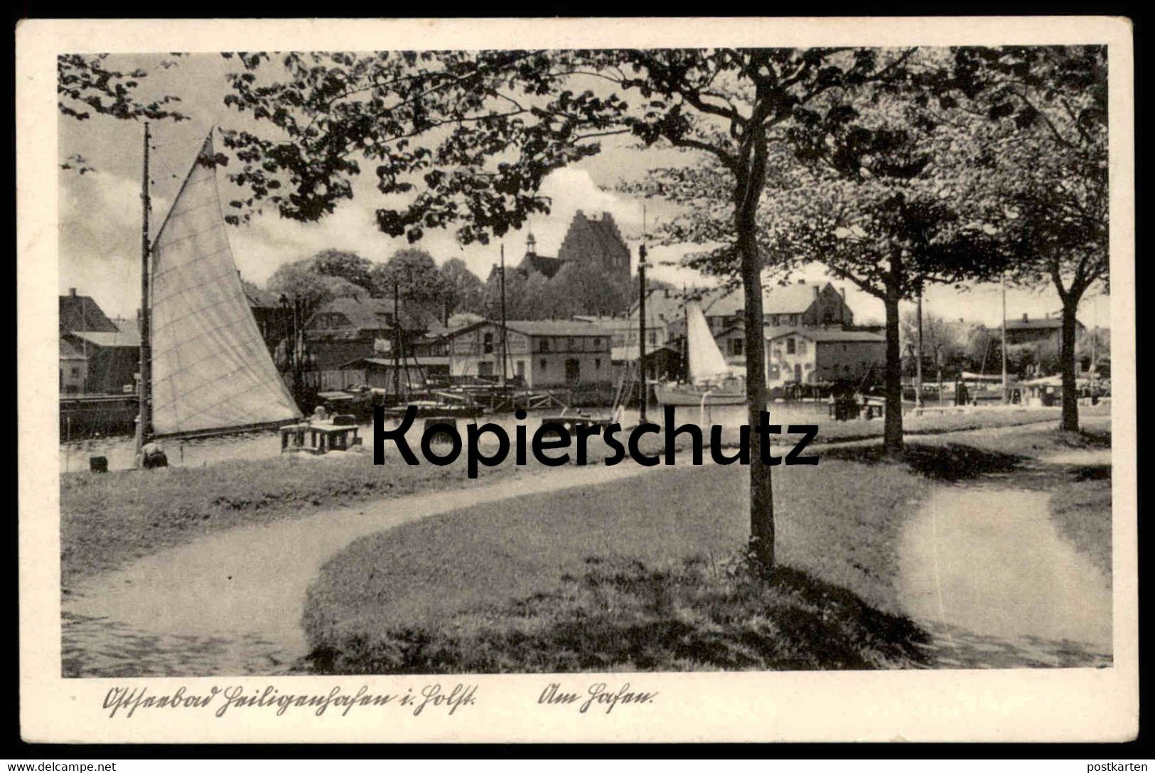 ALTE POSTKARTE OSTSEEBAD HEILIGENHAFEN IN HOLSTEIN AM HAFEN Fischerboot Fischer Schiff Fishing Boat Ship Bateaux Cpa AK - Heiligenhafen