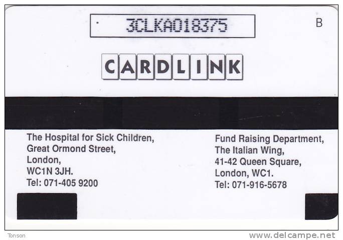 Cardlink, CLK007, Great Ormond Street Hospital - Teardrop Logo, 2 Scans.   3CLKA - Eurostar, Cardlink & Railcall