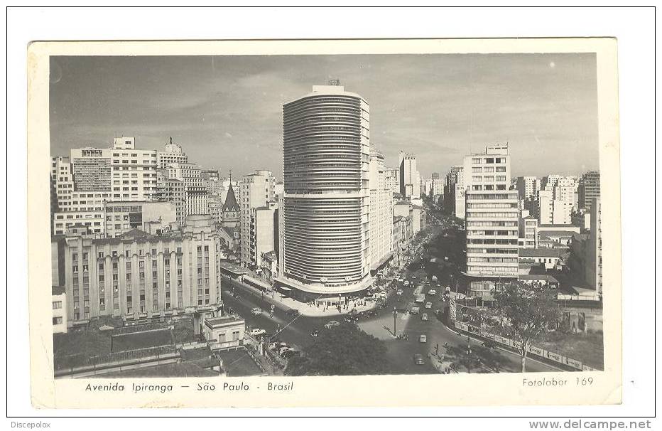 G1943 Sao Paulo - Avenida Ipiranga - Old Mini Card / Viaggiata 1955 - São Paulo