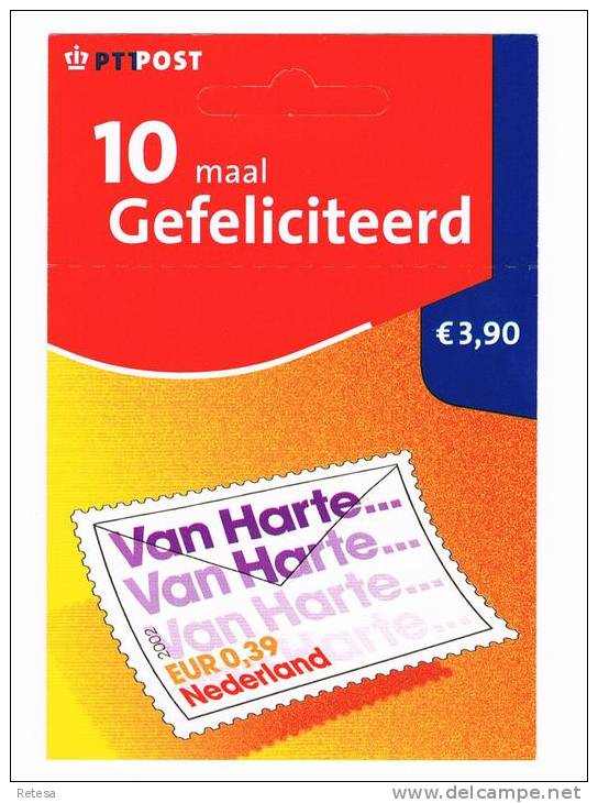 NEDERLAND  BOEKJE  10 OM TE FELICITEREN    2002 ** - Carnets Et Roulettes