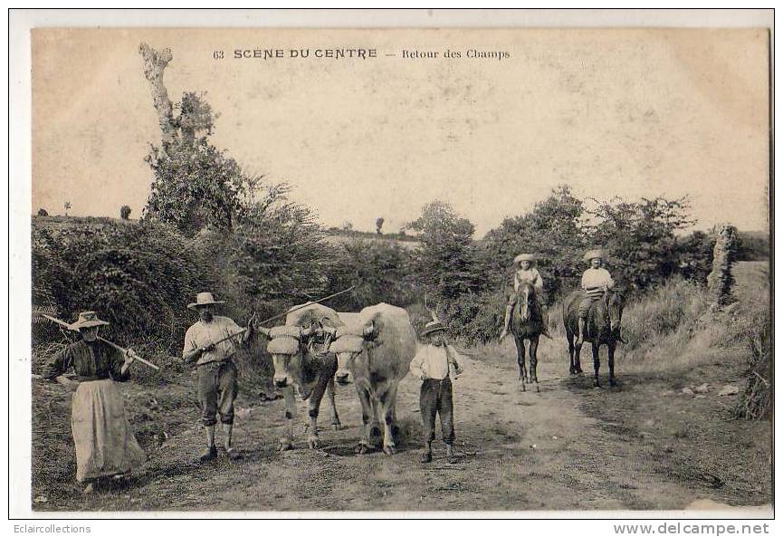 Paysage Ou Scène Du Centre  19  Retour Des Champs  Agriculture - Andere & Zonder Classificatie