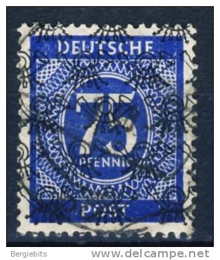 1948 Germany Posthorn Net Overprint  75 Pfennig Stamp Used, Michel # 67 - Other & Unclassified