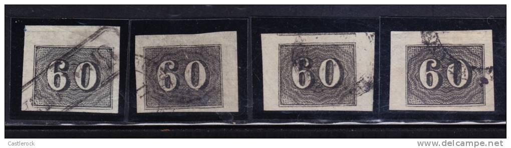 O) 1850 BRAZIL, BRAZIL INCLINADOS 60 REIS, SC 24 NICE TOWN CANCELLATIONS, JUMBO MARGINS AND BORDER SHEETS - Ongebruikt