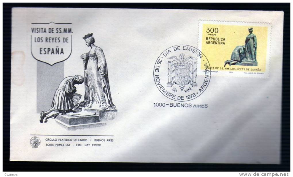 Escudo De Espa&ntilde;a - 1978 - Argentina - Sobre Día De Emisión - Cover Fdc - Buste