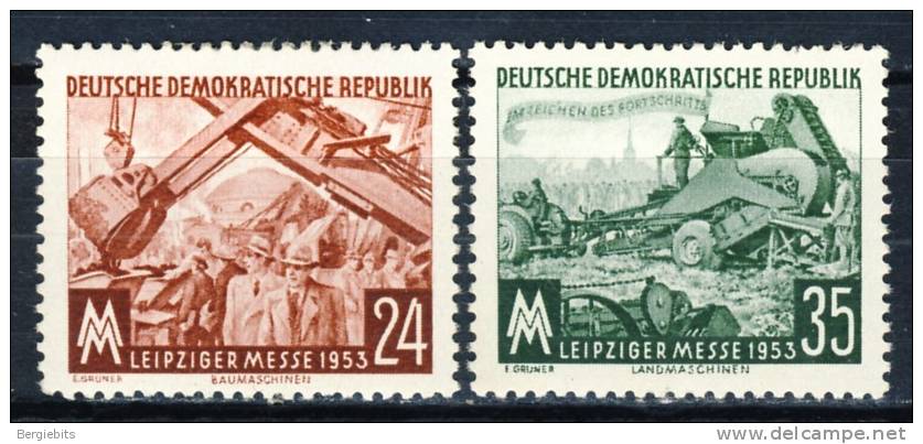 1953 East Germany Cplt. Set Of 2 Stamps MH, Leipzig Fall Fair - Unused Stamps