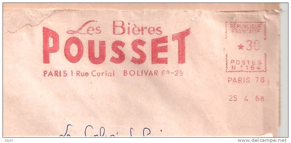 "Le Pousset", Bolivar - EMA Secap N - Enveloppe Entière  (K142) - Beers