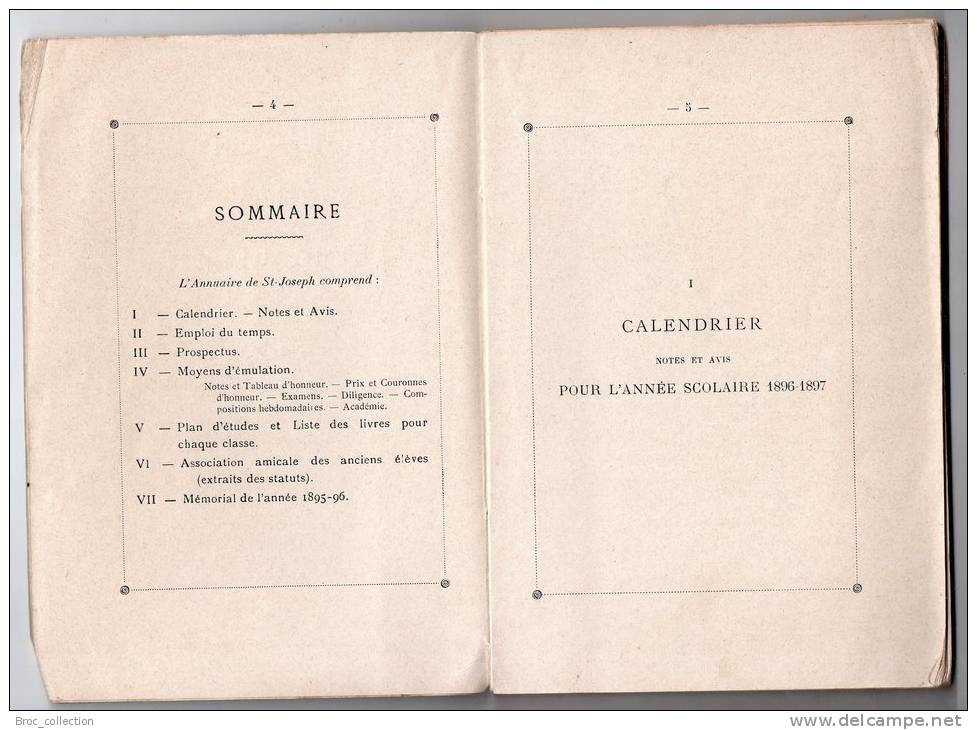 Montluçon, Institution Saint-Joseph, Annuaire 1896 - 1897, 2 Scans - Bourbonnais