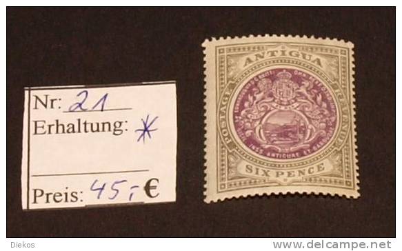 Antigua   Michel Nr:   21   * Falz MH   #3141 - 1858-1960 Kronenkolonie