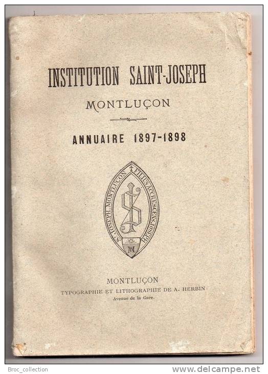 Montluçon, Institution Saint-Joseph, Annuaire 1897 - 1898, 2 Scans - Bourbonnais