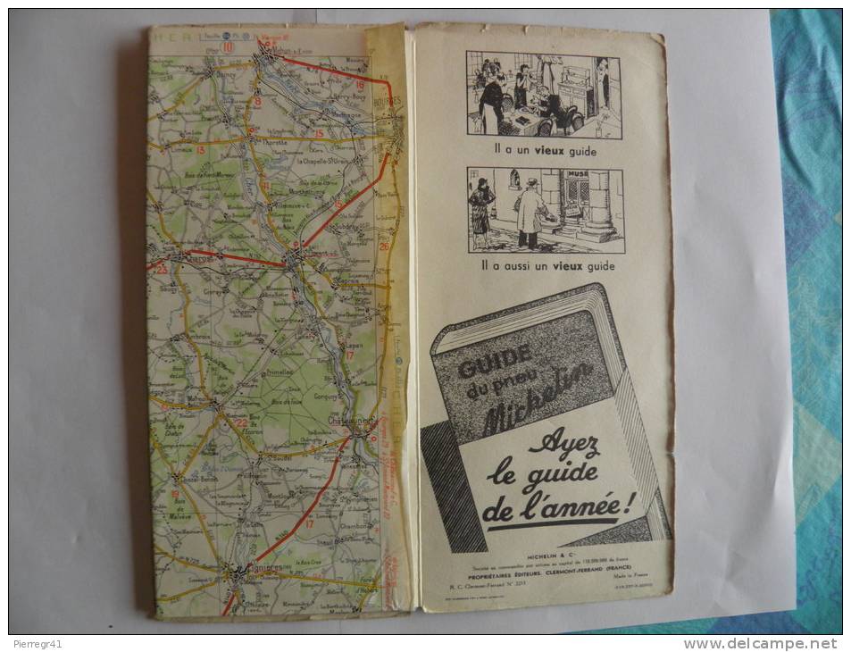 CARTE-ROUTIERE-MICHELIN-R EV1937-N°68-NIORT-CHATEAU ROUX--PA S  DECHIREE-TBE - Cartes Routières