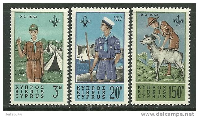 Cyprus         " Scouts "      Set     SC#  224-26   MNH** - Neufs