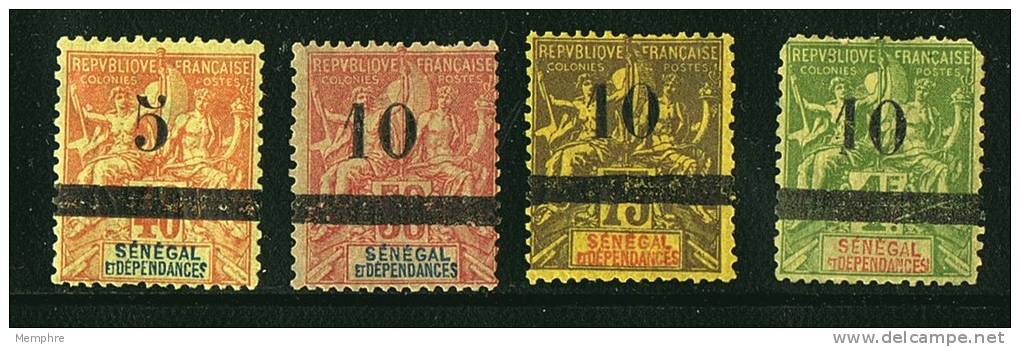 SÉNÉGAL  Groupe Surchargés Yv 26-29  * Charnières Légères - Unused Stamps