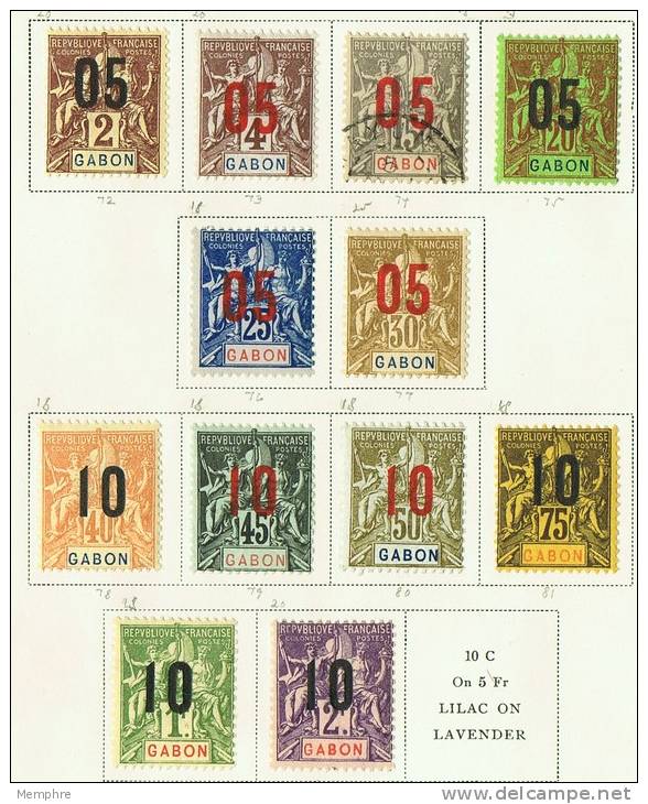 GABON Groupe Surchargés Neufs * Charnière Légére Et Oblitérés - Used Stamps