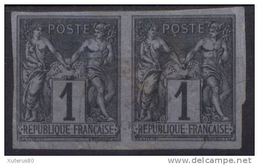 #25# COLONIES GENERALES N° 37 Paire Oblitéré - Sage