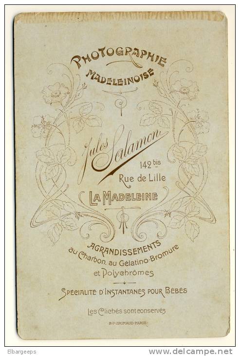 59 - Photographie Madeleinoise Jules Salamon 142 Bis Rue De Lille  -  La Madeleine (  2 Scans ) - La Madeleine