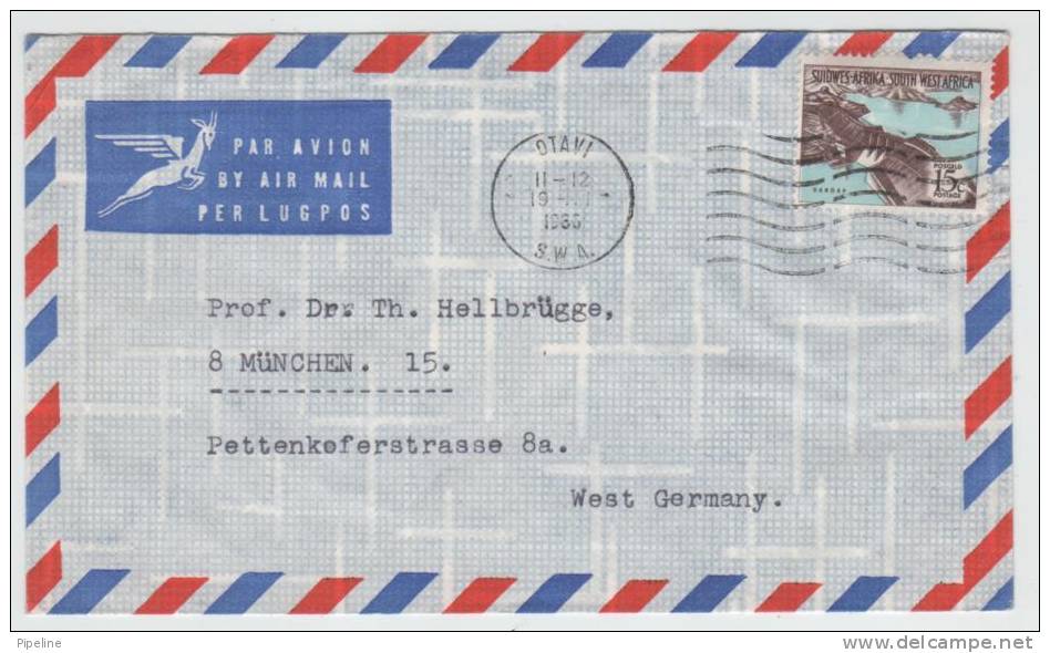 SWA South West Africa Air Mail Cover Sent To Germany 11-12-1966 Single Stamped - South West Africa (1923-1990)