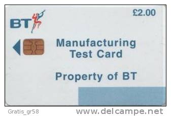 United Kingdom - TRL009, Manufacturing Test Card £2, 1000ex, Mint - BT Dienst Und Test