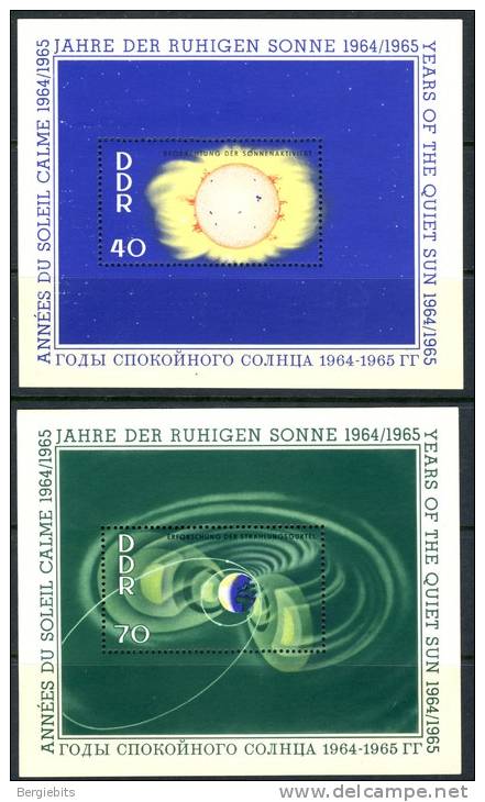 1964 East Germany  Set Of 2 MNH Souvenir Sheets, Yearof The Quiet Sun, Michel # 1082-1083 - Other & Unclassified