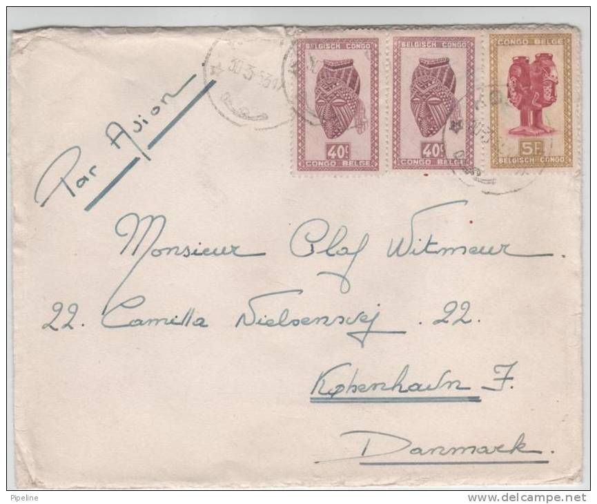 Belgian Congo Cover Sent Air Mail To Denmark 30-3-1953 - Covers & Documents