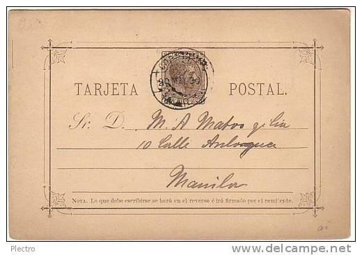 FILIPINAS: Entero Postal Alfonso XII, 1889, CIRCULADA CORREO INTERIOR. - 1850-1931