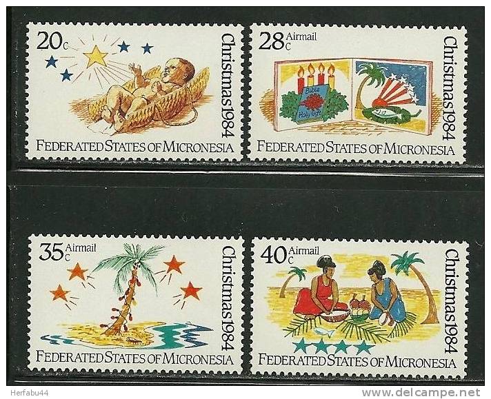 Micronesia     "Christmas 1984"    Set  SC# 22-C7-9 MNH** - Micronésie