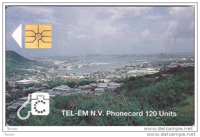 Saint Marteen, STM C4a, 120 Units, Town, 2 Scans. - Antilles (Neérlandaises)