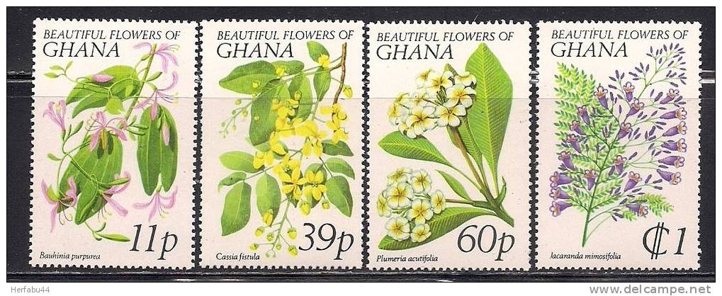 Ghana    "Flowers"        Set      SC# 674-77 MNH** - Other & Unclassified