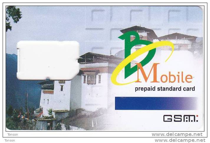 Bhutan,Nu.600 GSM Frame Without Chip, No Value, 2 Scans - Bhutan