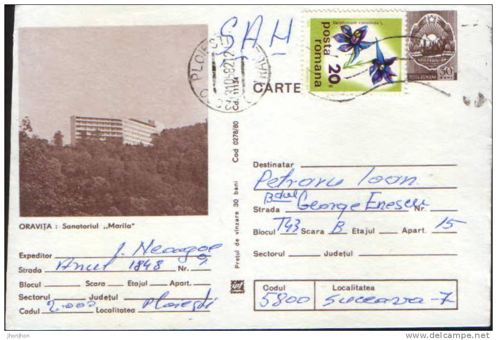 Romania-Postal Stationery Postcard 1980-Oravita-Tuberculosis Sanatorium Treatment "Marila" - Enfermedades
