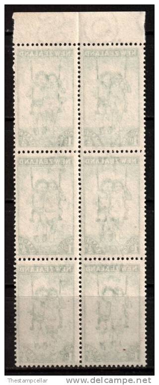 New Zealand Scott B20 - SG634, 1942 Health Stamp 1d + 1/2d In Marginal Block Of 6 MNH** - Unused Stamps