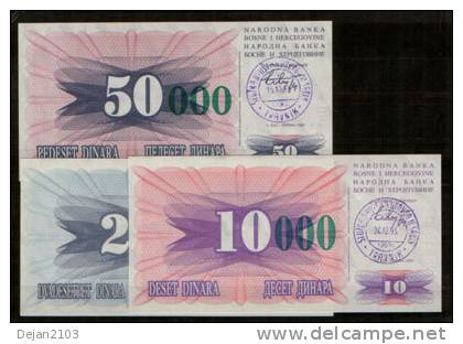 BOSNIA & HERZEGOVINA PAPER MONEY EXTRA ZEROS & GREEN OVERPRINT 1993 UNCIRCULAR ** - Bosnie-Herzegovine