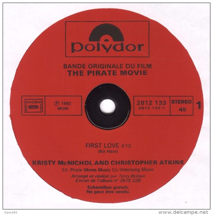 MAXI 45 RPM (12")  Kristy Mc Nichol / Christopher Atkins  "  The Pirate Movie  "  Promo - 45 T - Maxi-Single