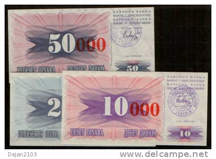 BOSNIA & HERZEGOVINA PAPER MONEY EXTRA ZEROS & RED COLOR OVERPRINT 1993 UNCIRCULAR ** - Bosnia And Herzegovina