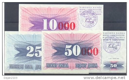 Bosnia & Herzegovina Republica Srpska BILLS YEAR-SET 15-10-1993 UNCIRCULAR ** - Bosnien-Herzegowina