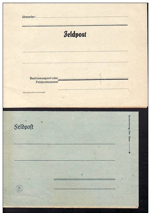 Feldpost  -2 Blanko Umschläge Mit Zudruck  (zz 1994 ) Siehe Scan !!! - Storia Postale