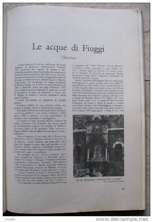 LIBRO FIUGGI E LE SUE ACQUE A CURA DOTT. GIUSEPPE RENGO  ANNO 1961 FROSINONE EDIZIONE IPEM CASSINO