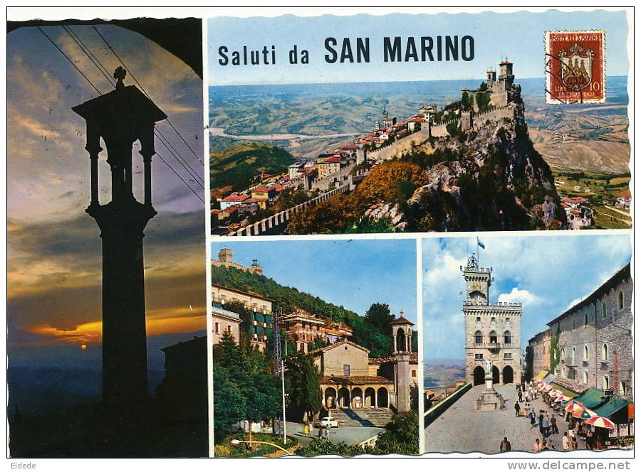 St Marin San Marino 2 Cards  Very Nice Stamps . 2 Cartes Tres Beaux Timbres 1959 Et 1968 - Saint-Marin