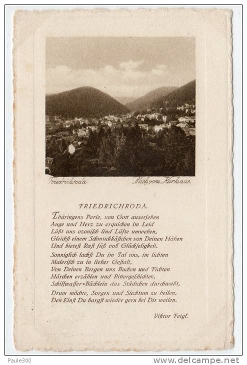 Friedrichroda - Blick Vom Kurhaus Und Gedicht - Friedrichroda
