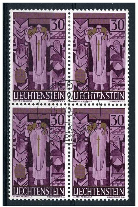 LIECHTENSTEIN - 1959 Cat. Yvert E Tellier N° 342 - Quartina  Usata - Serie Completa - Used Stamps