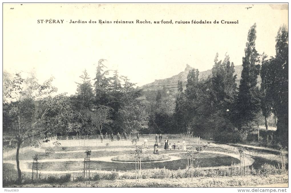 CARTE POSTALE   SAINT PERAY    JARDINS DES BAINS RESINEUX ROCHE - Saint Péray