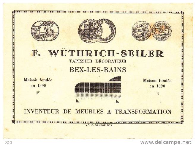 CH-BEX -ANCIENNE CARTE DE VISITE-M.WUTRIRICH-ENV 1900 - Cartes De Visite