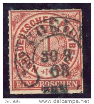 1868 Germany North German Confederation, Rare Cologne Horseshoe Cancel, Michel  4 In Perfct Condition - Oblitérés