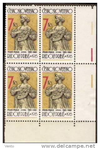 CS 1982 Mi 2691 Pofis 2567 ** 4x, Paper Fl2 - Storia Postale